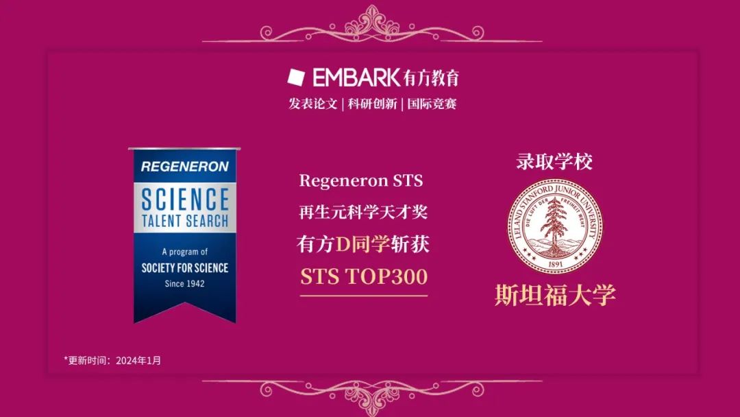 炸裂！STS Top40今日揭晓！恭喜2位有方学子荣耀入围，登顶学术之巅！