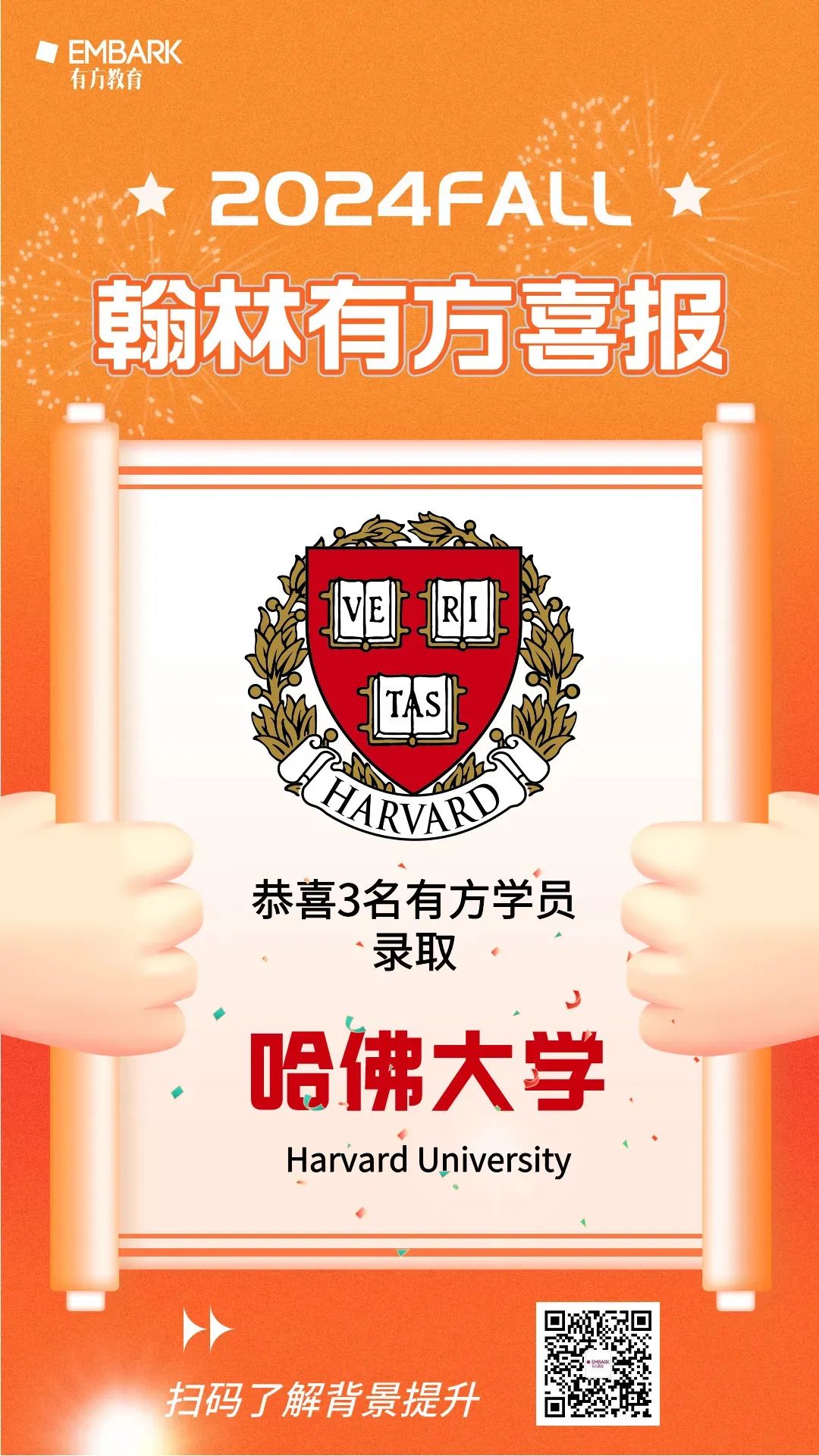 捷报频传！MIT6枚！哈佛3枚！2024Fall有方学员录取盛况大盘点！恭喜科研牛娃们梦圆藤校G5！